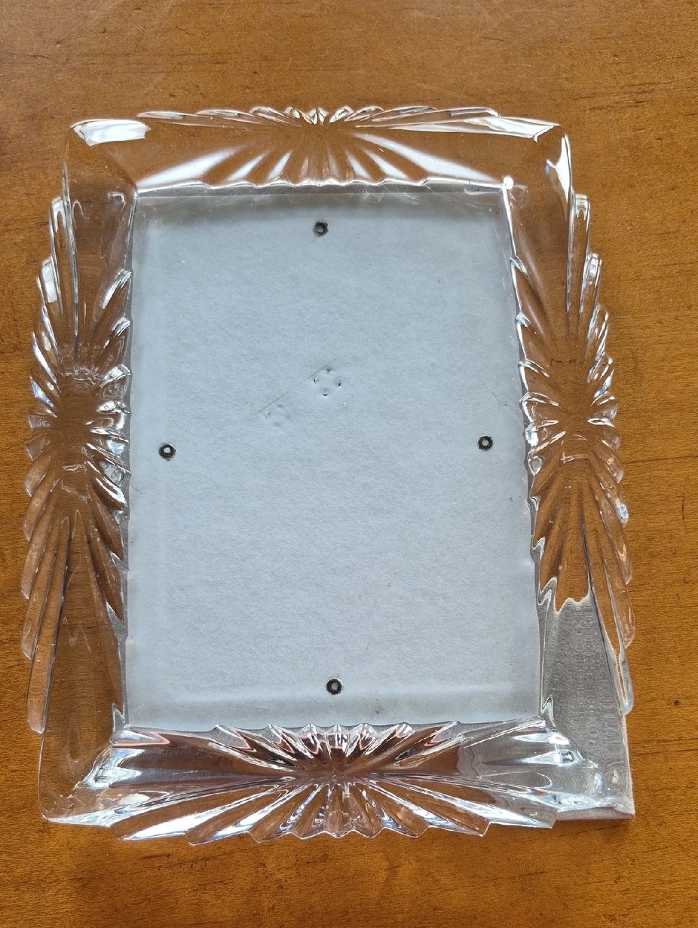 Clear Cut Glass Picture Frame - Sunburst Edge
